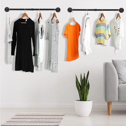 Oroonoko 2PCS 36inch Industrial Pipe Clothes Rack Wall Mount - Image 3