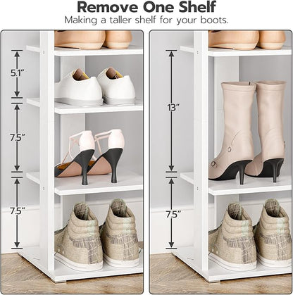 HOOBRO 8 Tiers Vertical Shoe Rack, Wooden Shoe Storage Organizer - Image 6