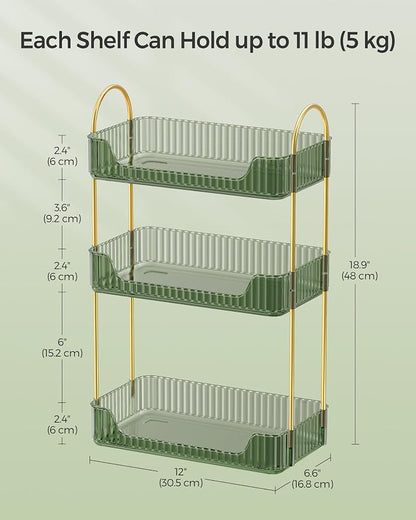 SONGMICS Makeup Organizer, 3-Tier Skincare Organizer Countertop, Customizable - Image 5