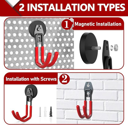 3-H Heavy Duty Magnet Garage Hooks 4 Pack, J Shape Strong Magnetic Hooks - Image 3
