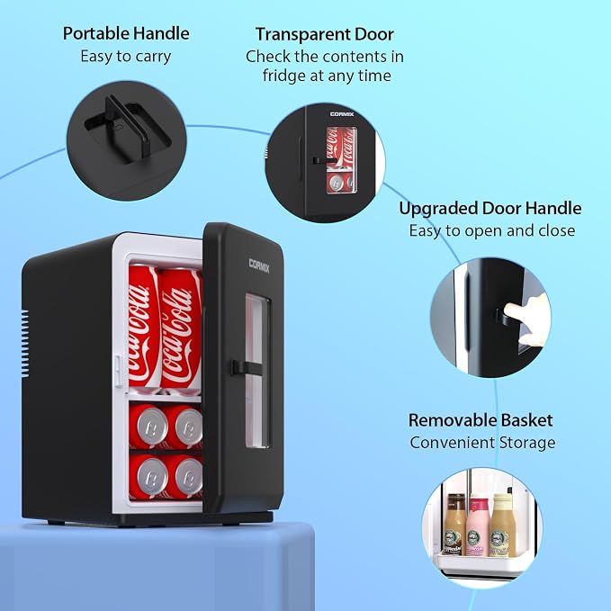 Mini Fridge for Bedroom, 15 Litre/21 Cans Portable Mini Refrigerator - Image 6