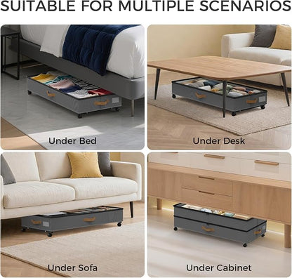 Under Bed Storage with Wheels 4-Pack, 75L XXL Under the Bed Storage Containers - Image 7