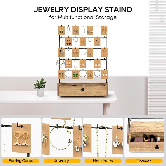 ORLESS 5-Tier Jewelry Display for Vendors, Earring Holder Organizer - Image 3