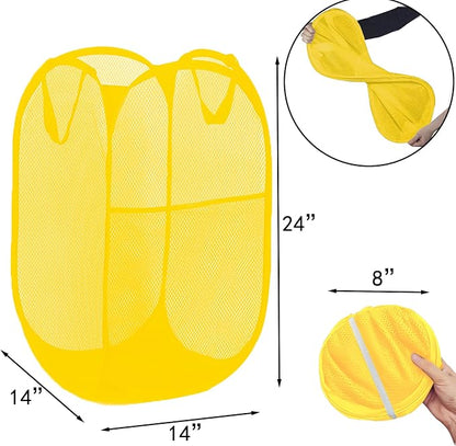 Pop Up Laundry Basket Mesh Collapsible Laundry Basket Foldable Popup Hamper - Image 2