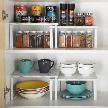 NEX Kitchen Counter Shelf, Stackable Cabinet Shelf Organizers Expandable - Image 2