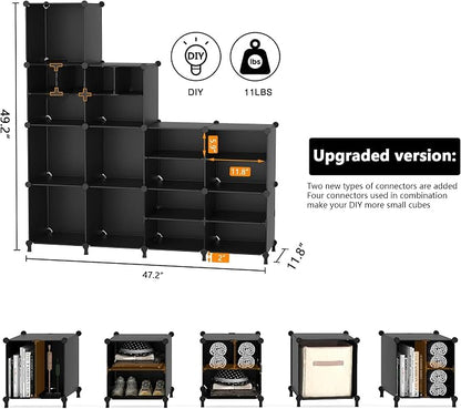 AWTATOS Cube Storage Closet Organizer Storage 12 Cube Shelves, Large and Small - Image 3