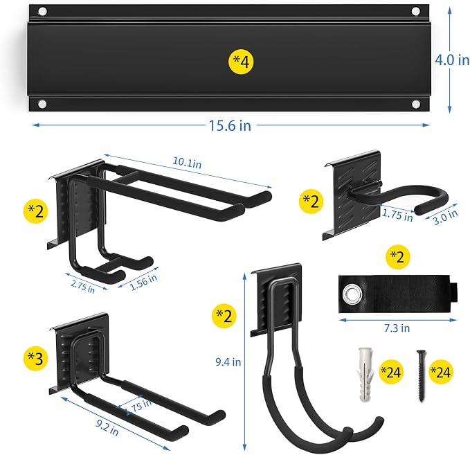Wall Mount Tool Storage Rack, Garage Tool Organizer Wall Mounted Storage System - Image 6