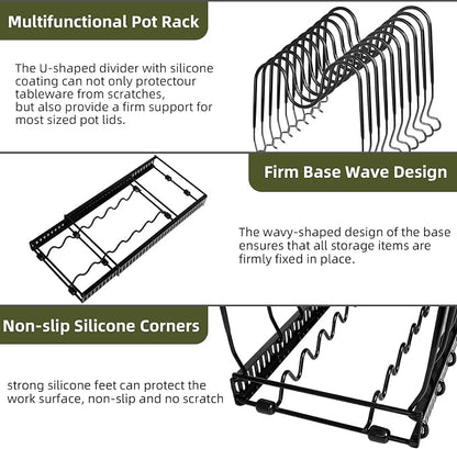 ROOHUA Pot Rack -Expandable Pan Organizer - Image 4