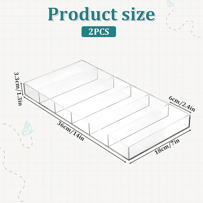 2 PCS Acrylic Sunglasses Organizer, 6 Grids Sunglasses Display Stackable | Easy - Image 2