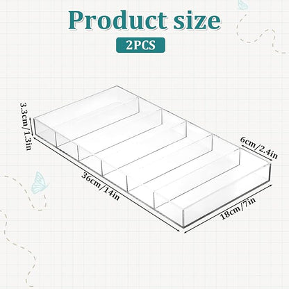 2 PCS Acrylic Sunglasses Organizer, 6 Grids Sunglasses Display Stackable | Easy - Image 2