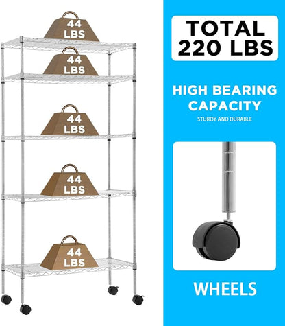 30" L×14" W×60" H Wire Shelving Unit Commercial Metal Shelf - Image 5