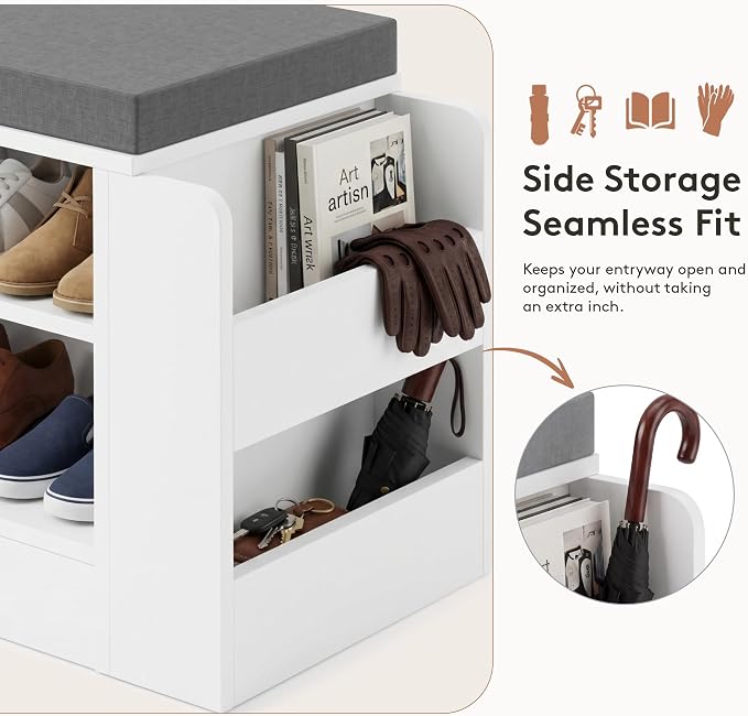 GRUSIGN 39.6" Shoe Storage Bench - Image 4