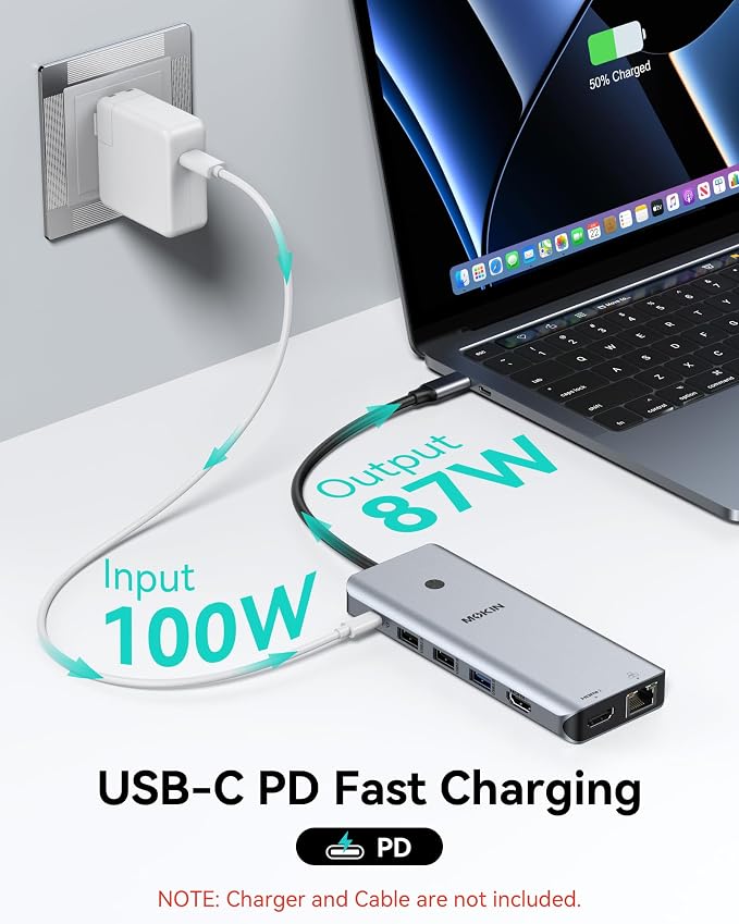 Laptop Docking Station Dual Monitor, USB C Hub - Image 8