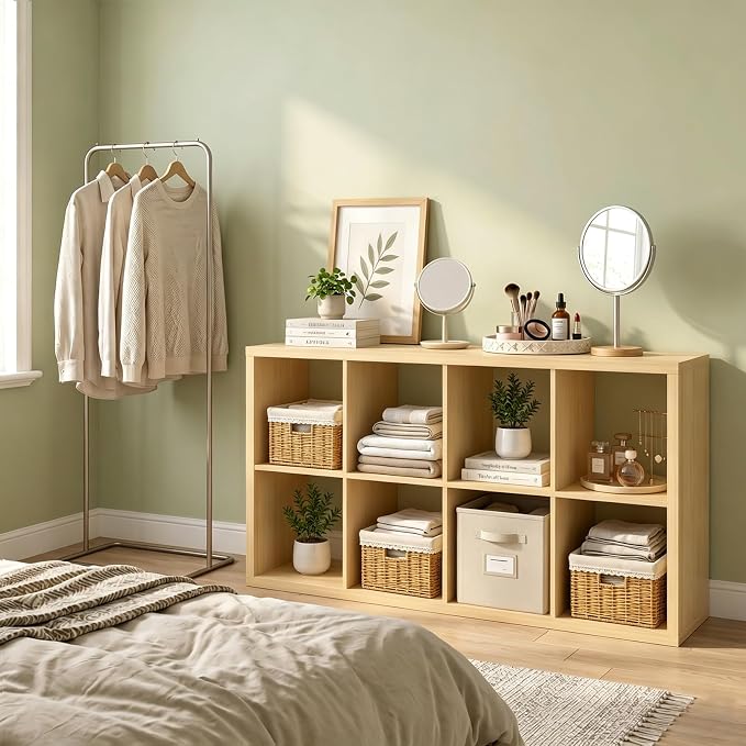 CTESNE【Wooden Thick Frame 8 Cube Storage Organizer Shelf - Image 9