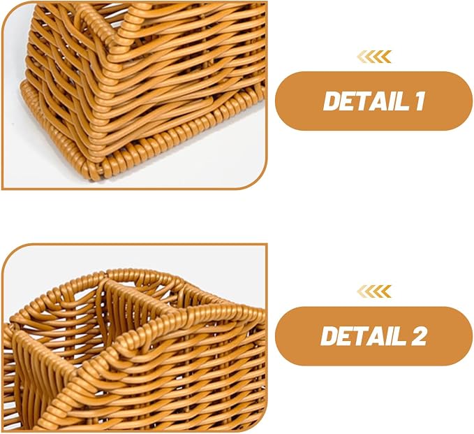 jojofuny Synthetic Rattan Remote Storage Holder Organizer Makeup Brush Holder - Image 3