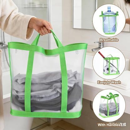 uxcell Collapsible Laundry Basket, Mesh Hamper - Image 3