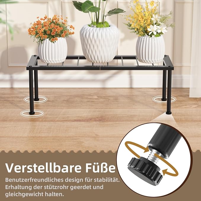 Metal Plant Stand Outdoor, 1 Tier Long Rectangle Plant Stand Indoor & Outdoor - Image 6