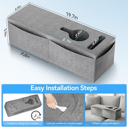 Couch Armrest Caddy with Cup Holder, Portable Sofa Armrest Pillow Drink Holder - Image 4