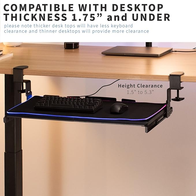 VIVO Large Height Adjustable Under Desk Keyboard Tray - Image 3