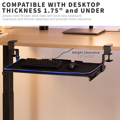 VIVO Large Height Adjustable Under Desk Keyboard Tray - Image 3