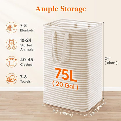 Lifewit 75L Large Collapsible Laundry Hamper, Tall Foldable Dirty Clothes - Image 2