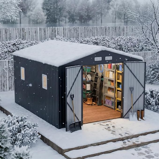 10x12 FT Outdoor Metal Storage Shed - Image 2