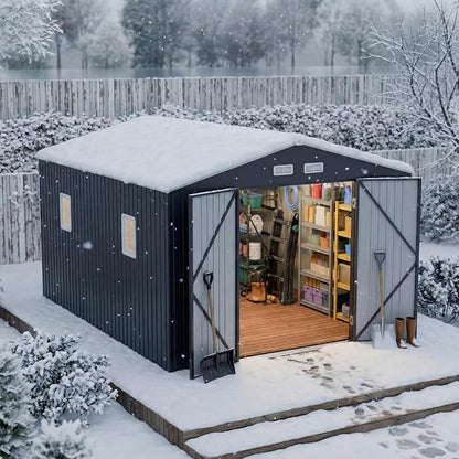 10x12 FT Outdoor Metal Storage Shed - Image 2