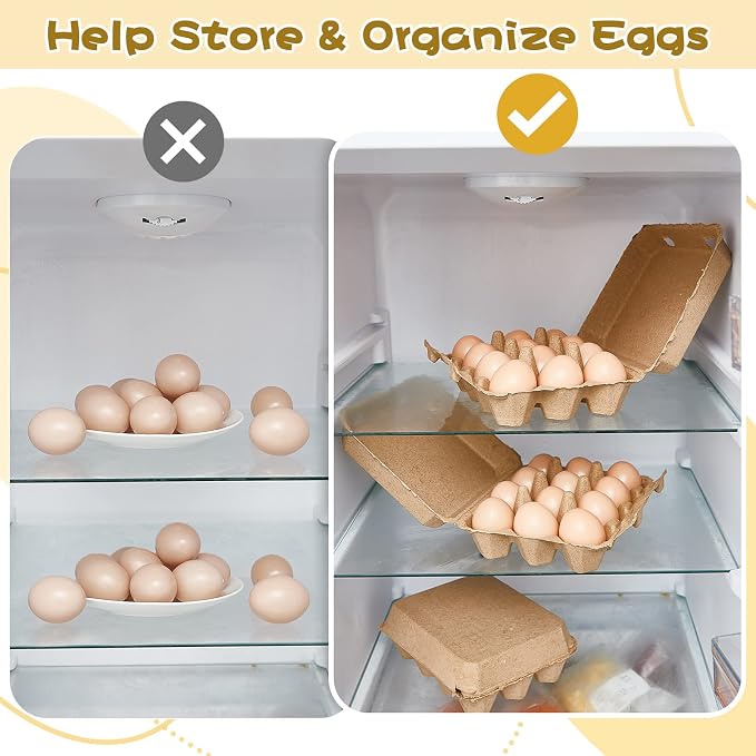 Rtteri 100 Pieces Paper Pulp Egg Cartons 3x4 Style Vintage Blank Egg Cartons - Image 4