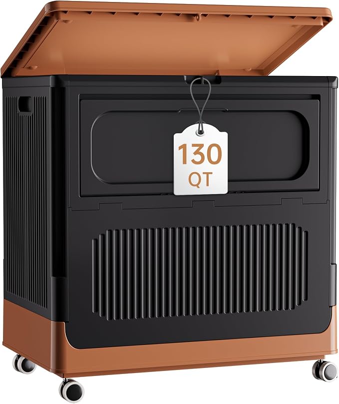 HAIXIN Large Storage Bin with Lid - 130QT Flip-top Storage Container with by HAIXIN