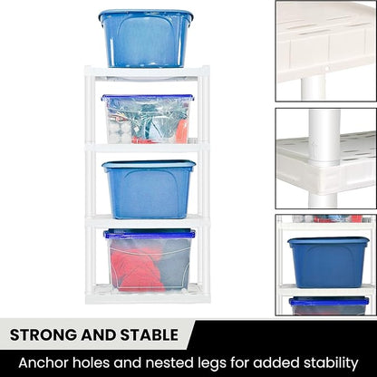 Oskar 4-Tier Storage Shelf, Heavy Duty Shelving Unit, 400 lbs, Laundry Room - Image 6