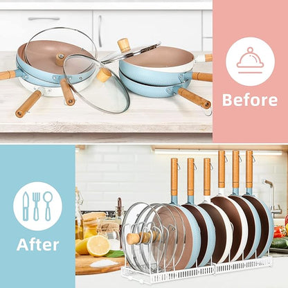 ROOHUA Pot Rack Organizer -Expandable Pot and Pan Organizer - Image 3