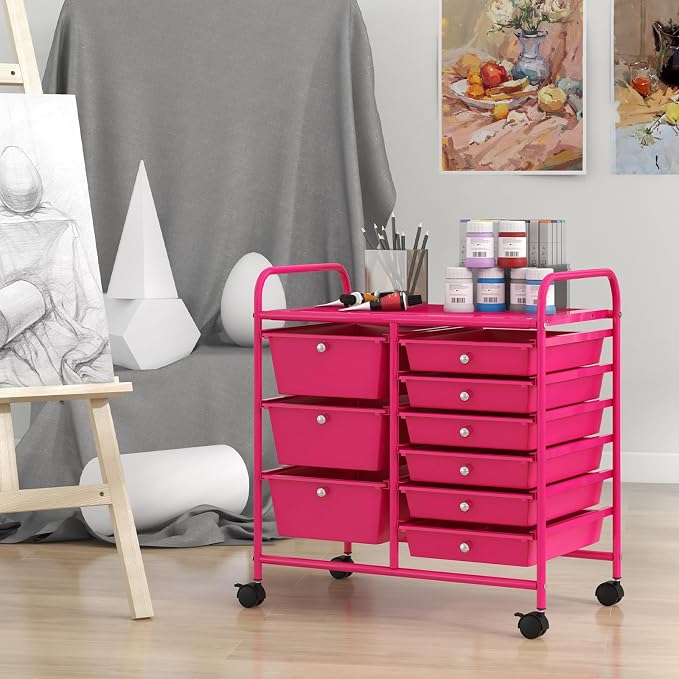 Giantex 9 Drawers Rolling Cart, Classroom Organizers, Storage Cart - Image 4