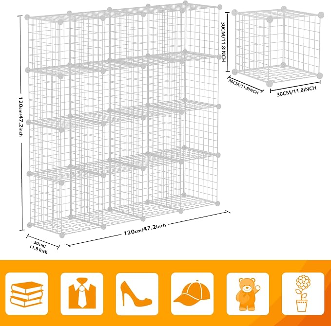 HUBSON Wire Cube Storage Organizer, Book/Toy/Craft/Potted Plants and Pet Closet - Image 3