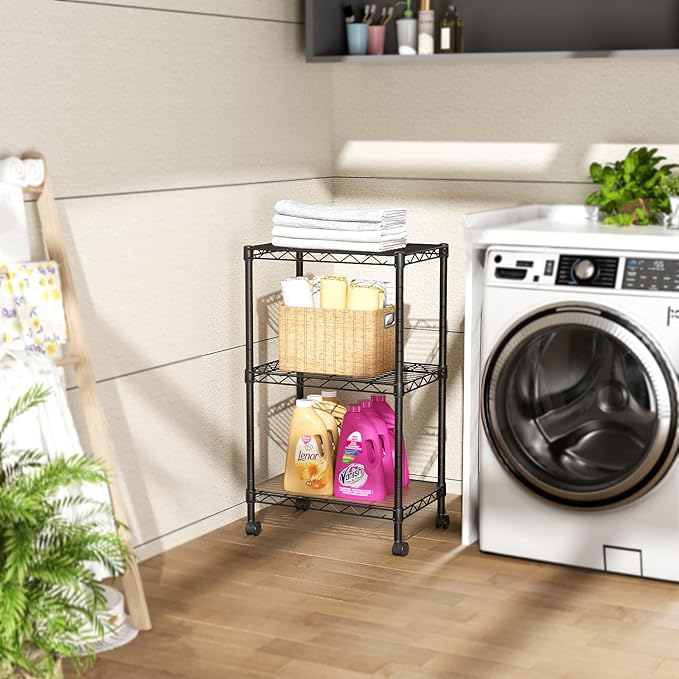 SINGAYE 3 Small Shelves Storage Shelf Wire Shelving Unit Metal Shelf Adjustable - Image 8