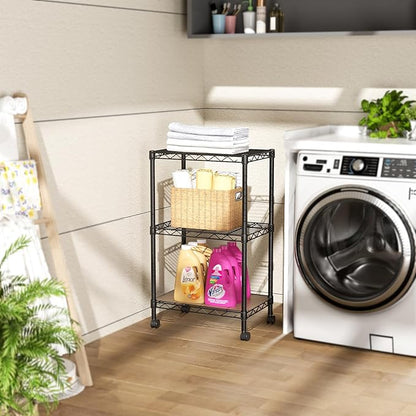 SINGAYE 3 Small Shelves Storage Shelf Wire Shelving Unit Metal Shelf Adjustable - Image 8