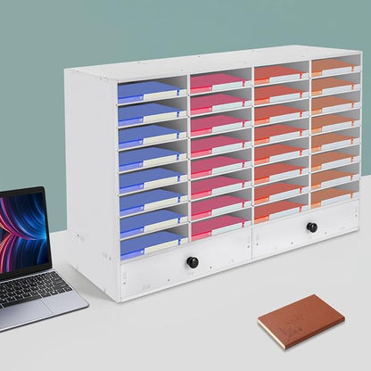 Literature Organizer 32 Slots Office Mailbox Cubbies PVC Desk Mail Sorter - Image 3