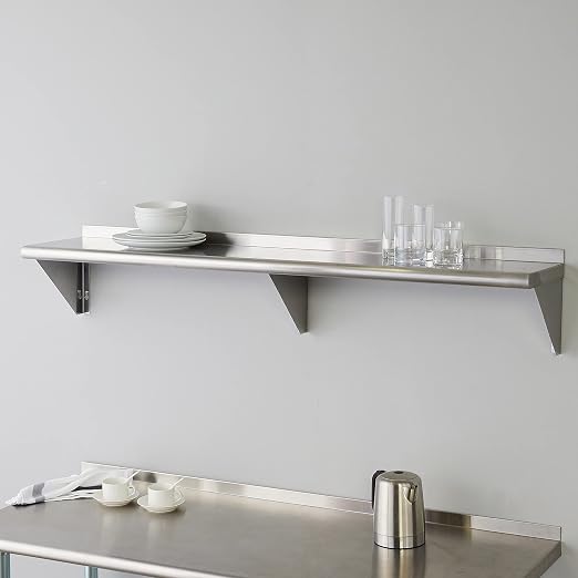 ROCKPOINT Stainless Steel Shelf 12 x 60 Inches 400lb, NSF Metal Commercial - Image 2