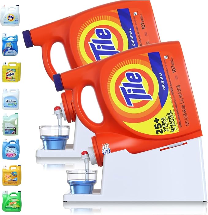 TidyFriend No-Spill Liquid Laundry Detergent Dispenser Holder, Laundry Soap by Skywin
