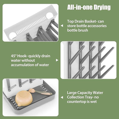 Baby Bottle Drying Rack, Space Saving Baby Bottle Organizer - Image 3
