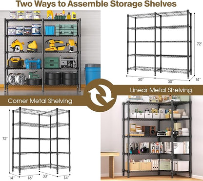 Himimi Storage Shelves-5 Tier Heavy Duty Wire Shelving Unit - Image 6