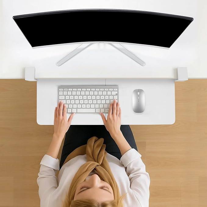 Keyboard Tray Under Desk with Drawer, 26.77" X 11.81"Large Size Keyboard Tray - Image 7