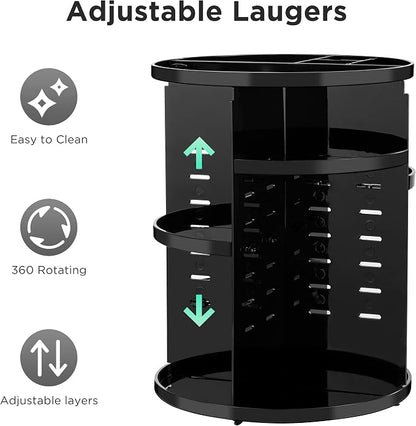 HBlife 360 Rotating Makeup Organizer Adjustable Carousel Large Capacity - Image 5