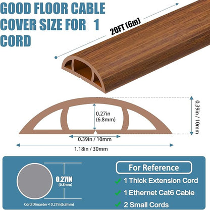 Floor Cord Covers for Wires 20FT Cable Hider Wire Cover Self Adhesive Cord - Image 2