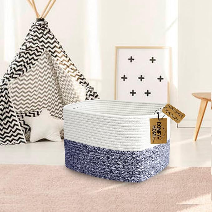 COMFY-HOMI Medium Cotton Rope Basket - Image 4