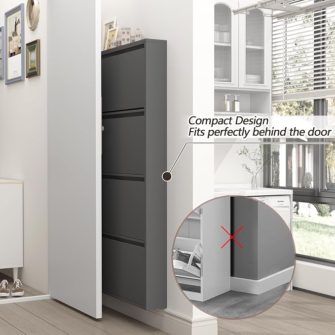 GREATMEET Black Shoe Cabinet Storage - Image 5