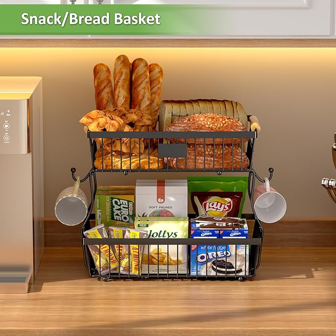 2 Tier Fruit Basket for Kitchen Counter - Image 3