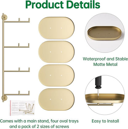 Rotating Window Shelves for Multiple Plants Indoor, 4-tier Metal Corner golden - Image 4