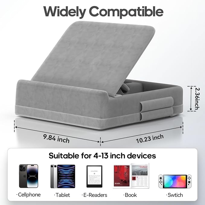 KDD Tablet Pillow Stand with Storage, Foldable iPad Holder - Image 8