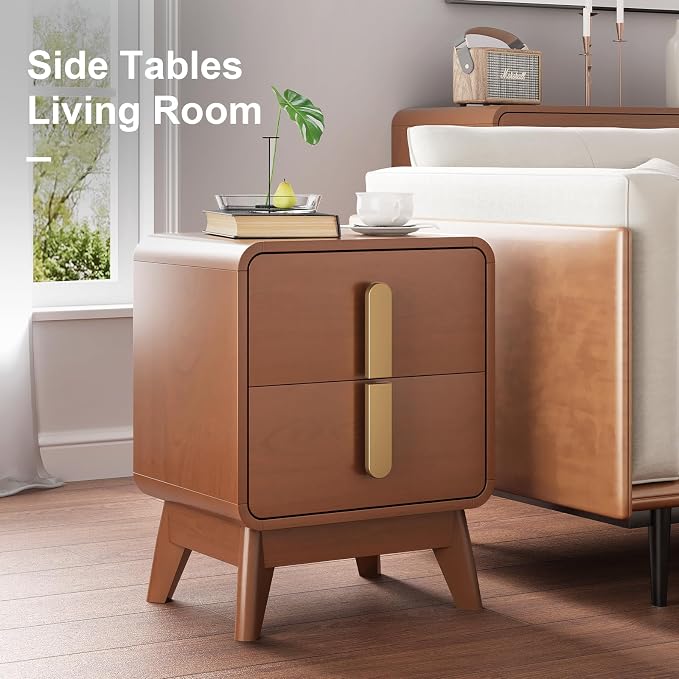 Night Stand Set 2, Mid Century Modern Bedside Table - Image 7