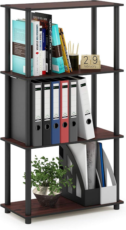 Furinno Turn-N-Tube 4-Tier Multipurpose Shelf Display Rack, Round Tubes by Furinno-FitsYourSpaceFitsYourBudget